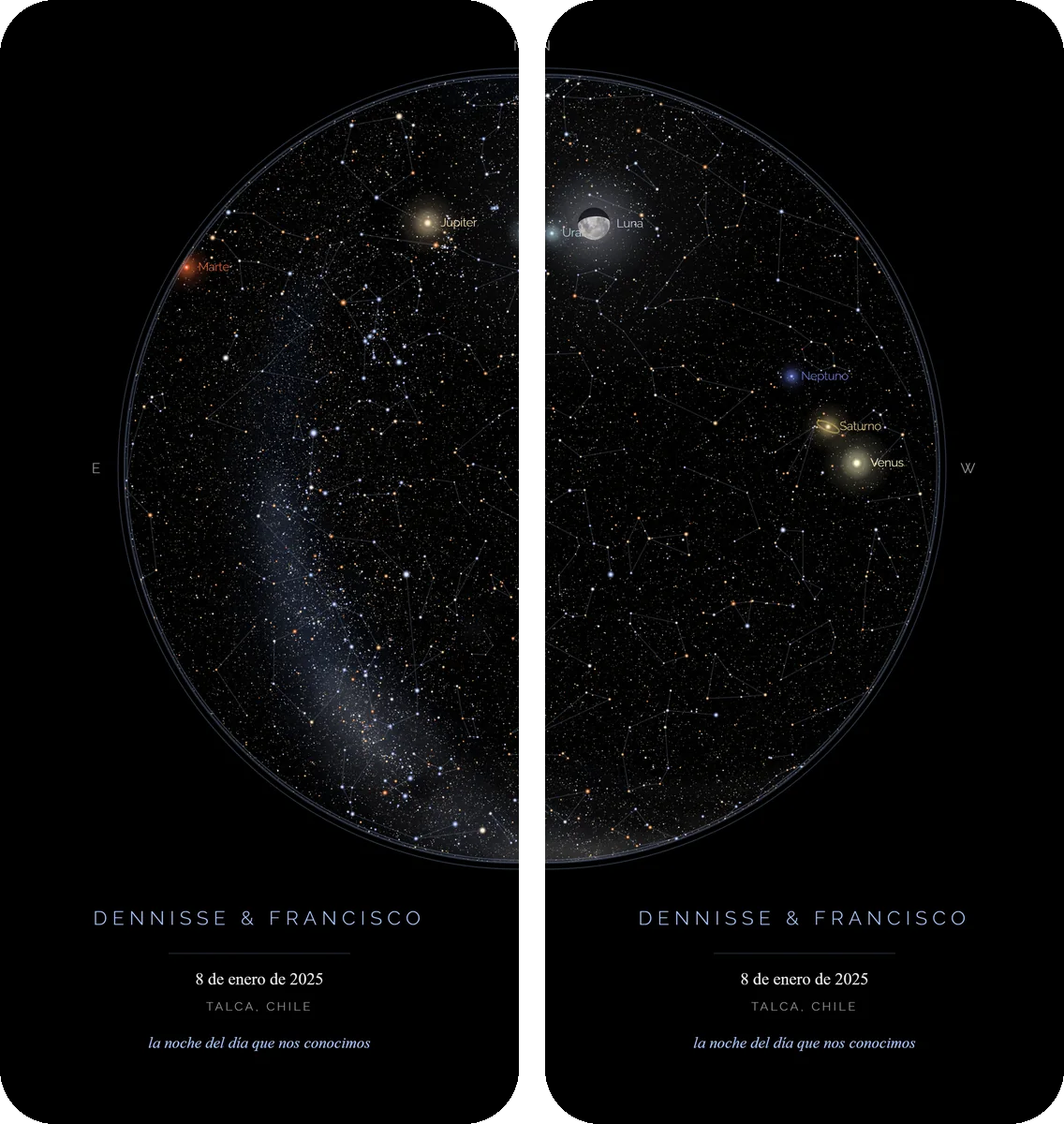Dos fondos de pantalla que, puestos lado a lado, forman un solo cielo