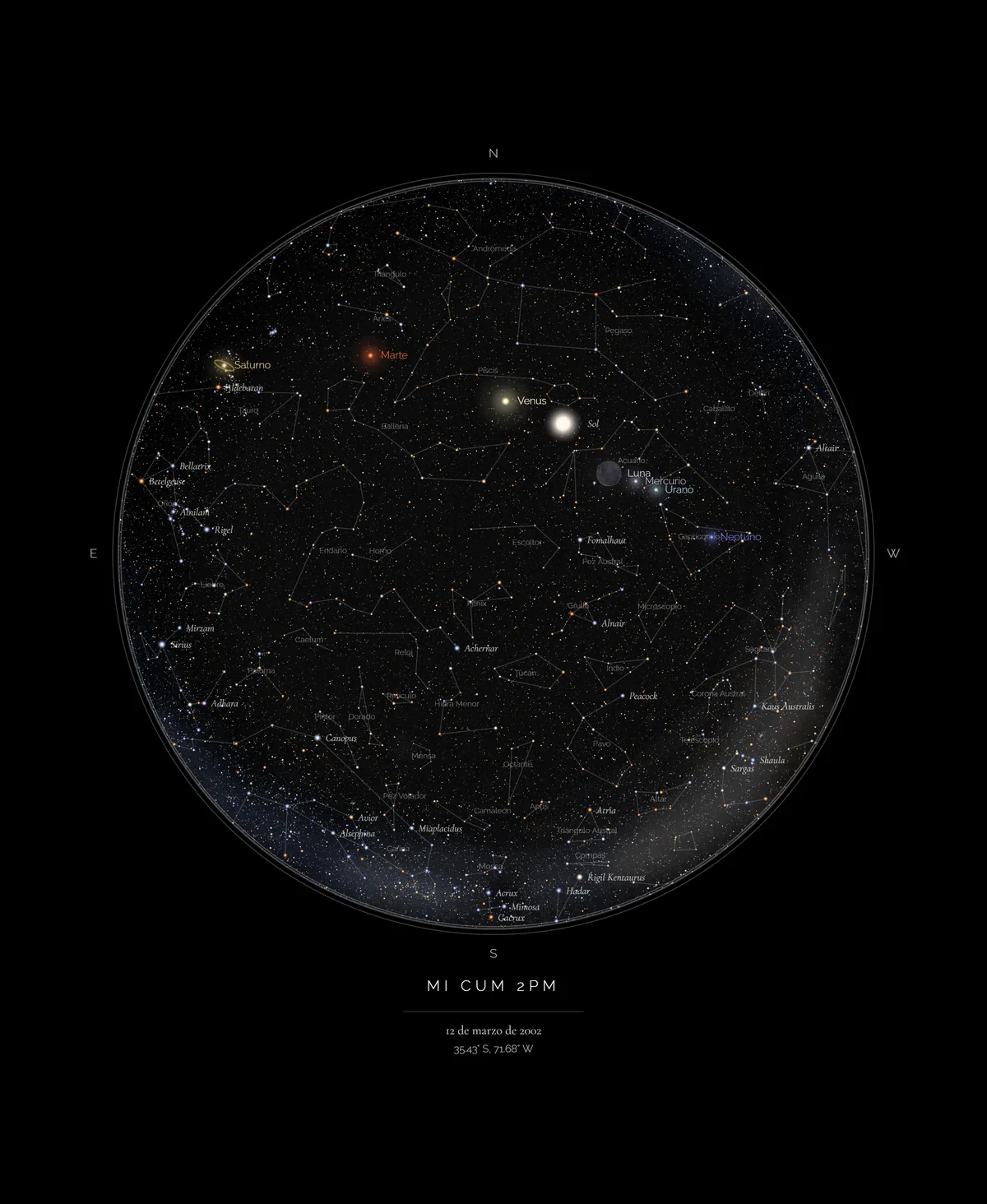 Mapa estelar — Mi cumpleaños